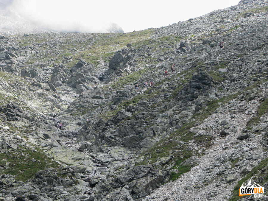 Podejście na Lodową Przełęcz (słow. Sedielko) 2372 m n.p.m.
