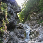 Górna część wodospadu Rotschitza-Klamm i pierwszy most linowy