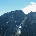 Sciany Gerlacha z charakterystycznym Żlebem Karczmarza