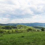 Panorama na trasie czerwonego szlaku na Grzywacką Górę