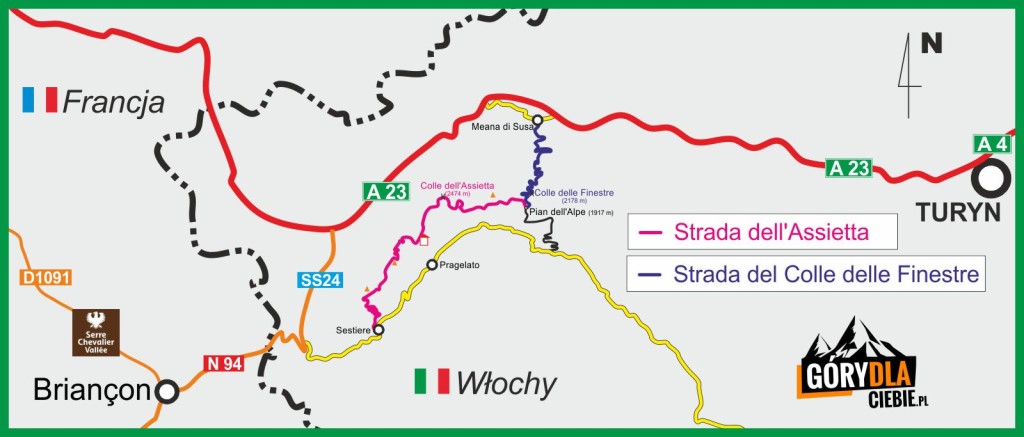 Assietta dojazd plan