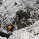 Zejście ze szczytu Cristallino d’Ampezzo