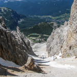 Widok z wyciągu na Przełęcz Forcella Staunies