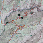 Mantgartska Droga - mapa na tablicy informacyjnej w Log pod Mangartom