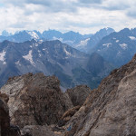 Widok z przełęczy pomiędzy wierzchołkami Grand Galibier - 3120 m