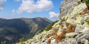 Widok z grani pod Niżną Magurą na Baraniec (2185 m) i Smrek (2071 m)