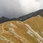 Jakubińską Przełęcz (2069 m) i Raczkowa Czuba (2194 m), dalej Jarząbczy Wierch (Hruby vrch) 2137 m