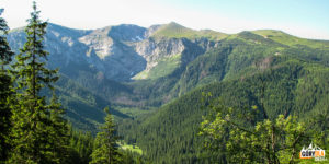Dolina Miętusia, nad nią Dolinki Litworowa i Mułowa