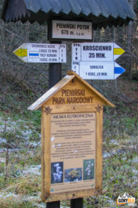 Rozwidlenie szlaków przy Pienińskim Potoku (678 m)