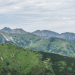 Widok z Suchego Wierchu Ornaczańskiego (1832 m) - od lewej: Rohacze, Wołowiec (2063 m), Pachoł (2176 m), Spalona Kopa (2083 m), Salatyn (2048 m) i Brestowa (1934 m)