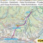 Przełęcz pod Kopą Kondracką - skitury - mapa
