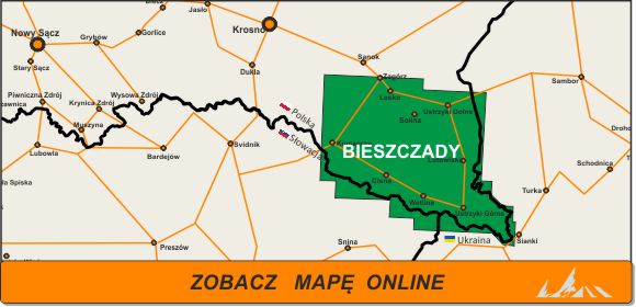 Mapa zakres Bieszczady