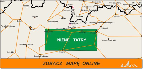 Mapa zakres Niżne Tatry