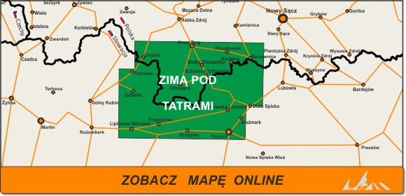 Mapa zakres Zimą Pod Tatrami