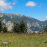 Polanka z widokiem na leżący po drugiej stronie doliny rzeki Schwarza masyw Hochschneeberg (2076 m)