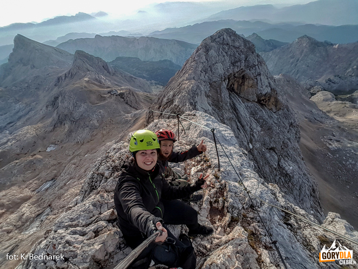 Katarzyna "Ruda" - autorka zdjeć, opisu i alpejskiej przygody na grani pod Triglavem