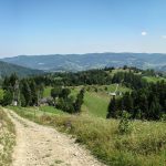 Widokowe polany na drodze zejścia niebieskim szlakiem z Eliaszówki do Kosarzysk