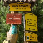 Drogowskazy przy Schronisku pod Szarotką (słow. chata Plesnivec) 1290 m