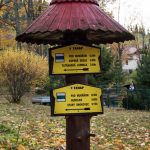 Drogowskazy przed wylotem Doliny Jaworowej