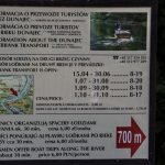 Tablica informacyjna o przewozie przez Dunajec