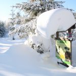 Przez Uszczawne dochodzimy do odejścia szlaku pod Buczynką, na trasie sporo śniegu