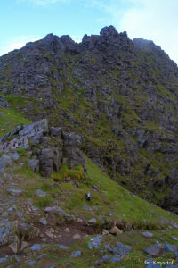 Wyjście na grań pod Carrantuohill