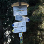 Słowackie drogowskazy na wschodnim wierzchołeku Mędralowej