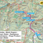 Z Przełęczy Obidza na Radziejową - mapa szlaku