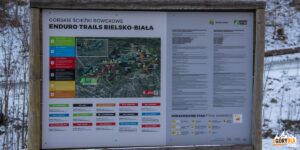 Tablica informacyjna górskich tras rowerowych