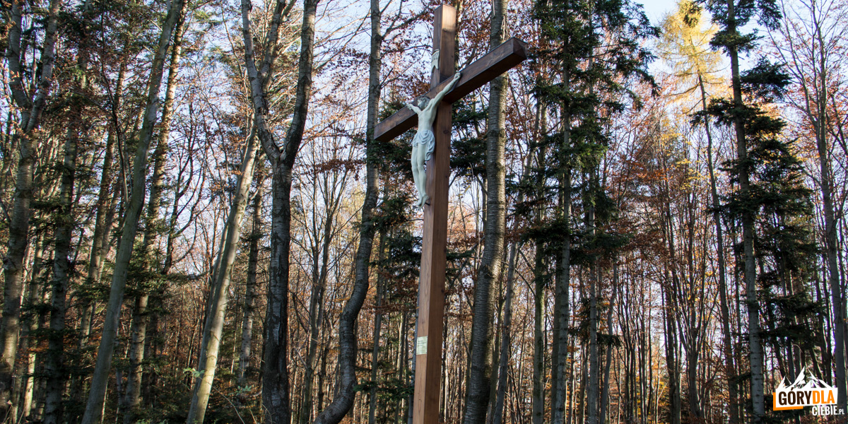 Krzyż na tzw. „podwójnym grzbiecie" pod szczytem Uklejnej