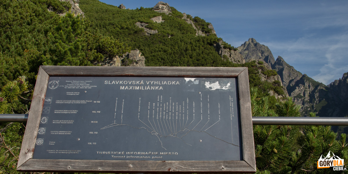 Punkt widokowy "Slavkovská Vyhliadka Maximiliánka" na wysokości 1530 m