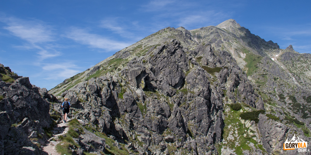 Przed nami Królewski Nos (Slavkovský Nos, 274 m) i Sławkowski Szczyt (2453 m)